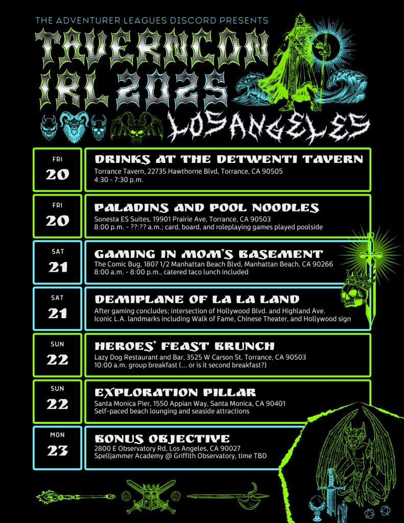 TavernCon IRL Los Angeles Event Schedule 2025
