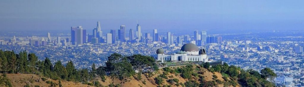 Griffith Park observatory and view of los angeles LA photo