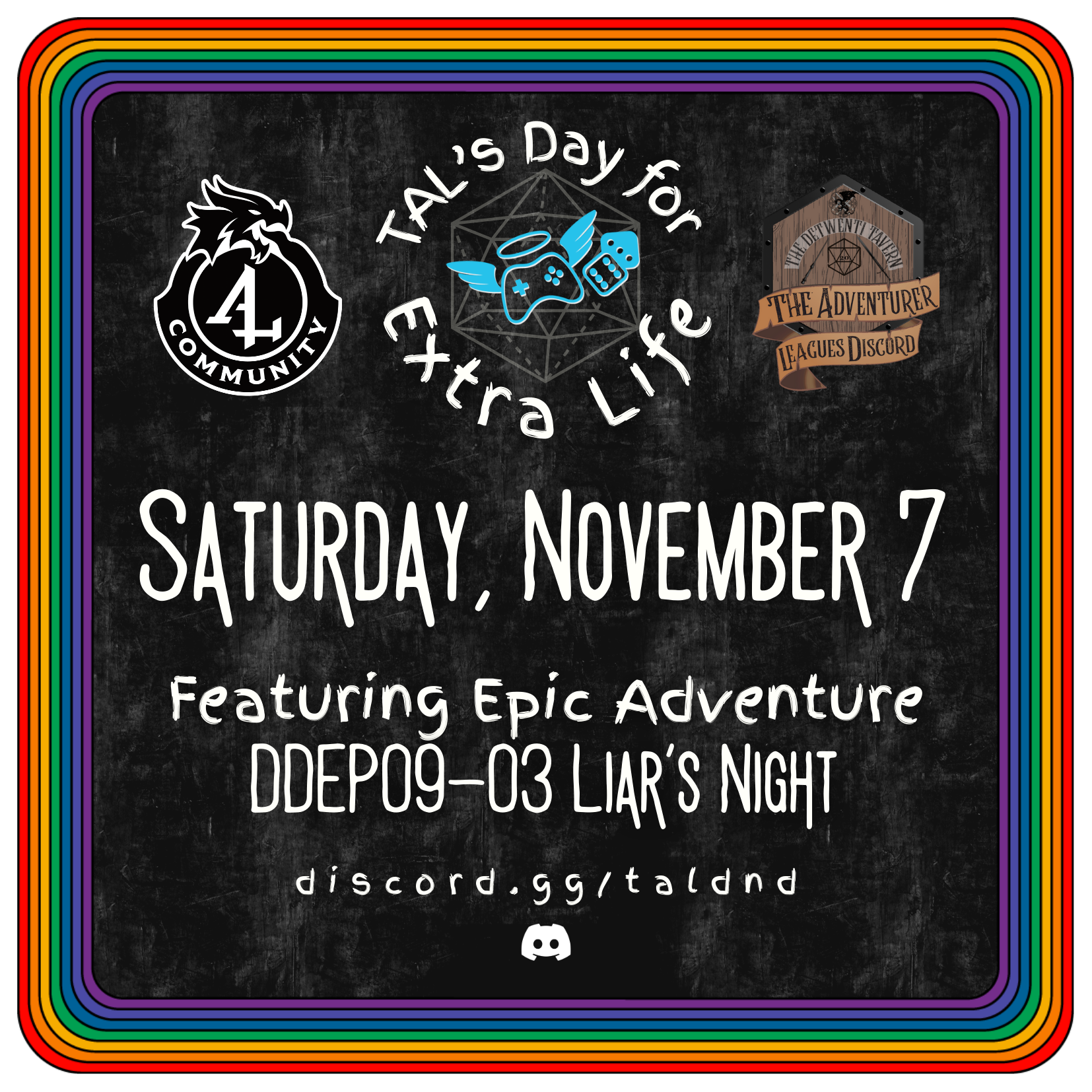 Now Accepting EPIC DMs: TAL’s Day for Extra Life