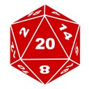 20 sided die showing a 20 face