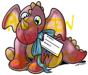 AL event award toy red dragon